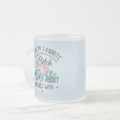 Floral leaf-Je bent mijn favoriet - grappige koffi Matglas Koffiemok (Voorkant links)