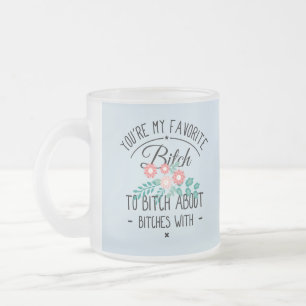 Floral leaf-Je bent mijn favoriet - grappige koffi Matglas Koffiemok