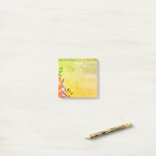 Floral Leaf Post-it Notes (Op bureau)