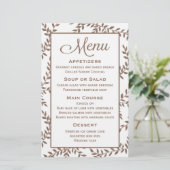 Floral Leaf Waterverf in het bruin menu - Weddensc (Staand voorkant)