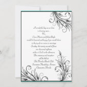 Floral Leaf Wedding Invitations Kaart (Voorkant)