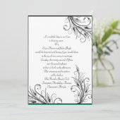 Floral Leaf Wedding Invitations Kaart (Staand voorkant)
