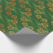 Floral Leafs Emerald Green GoldenChic Cadeaupapier (Hoek)