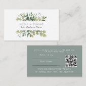 Floral Leafy Lijst Referral Kaart (Voorkant / Achterkant)