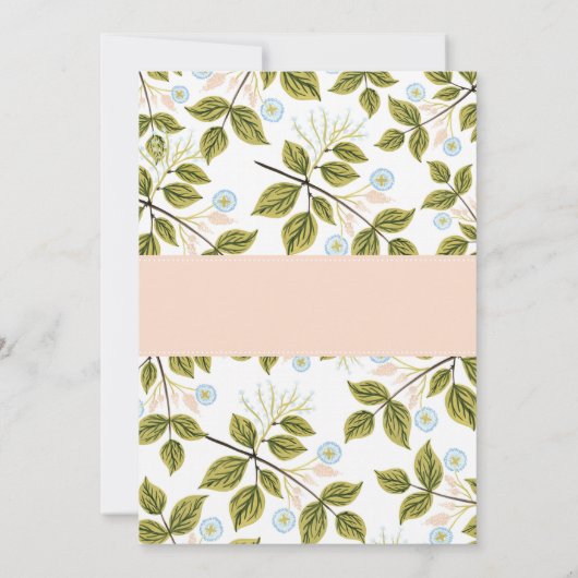 Floral Leaves 50th 40th Verjaardagsfeest Uitnodige Kaart (Achterkant)