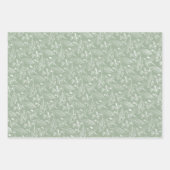 Floral Leaves Art Pattern On Pink Sage Green Beige Inpakpapier Vel (Voorkant 2)