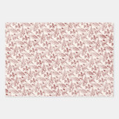 Floral Leaves Art Pattern On Red Sage Green Beige Inpakpapier Vel (Voorkant 3)