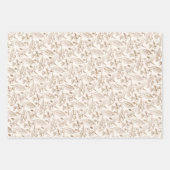 Floral Leaves Art Pattern On Red Sage Green Beige Inpakpapier Vel (Voorkant)