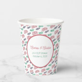 Floral Leaves Jack en Jill Shower Papieren Bekers (Voorkant)