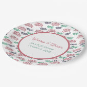 Floral Leaves Jack en Jill Shower Papieren Bordje (Gekanteld)