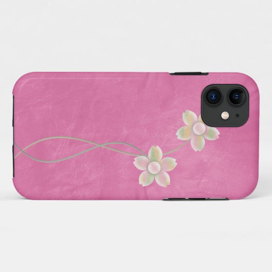 Floral leder Case-Mate iPhone case (Achterkant (horizontaal))