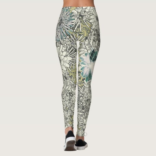 Floral-Leggings geïllustreerd Leggings (Achterkant)