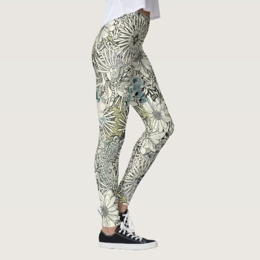 Floral-Leggings geïllustreerd Leggings (Rechts)