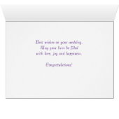 Floral Lelies Wedding Gefeliciteerd Kaart (Binenzijde Horizontaal (Onderkant))