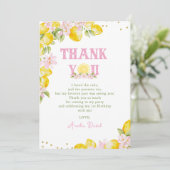 Floral Lemon Birthday Bedankkaart (Staand voorkant)