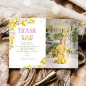 Floral Lemon Birthday Photo Bedankkaart