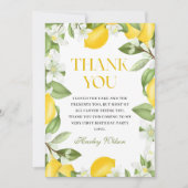 Floral Lemon Citrus 1e verjaardag Bedankkaart (Voorkant)