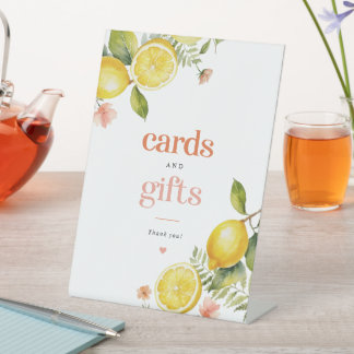 Floral Lemon | Kaarten en geschenken Reclamebord Met Voetstuk