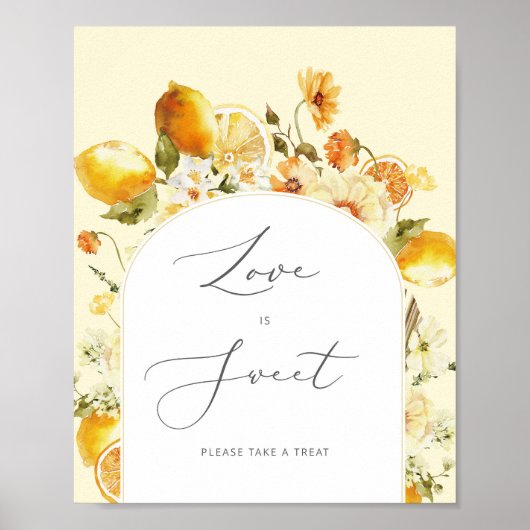Floral lemon Love is een zoet Poster (Voorkant)