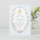 Floral Lemon Our Main Squeeze Birthday Invitation Kaart (Staand voorkant)