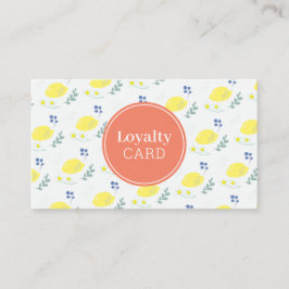 Floral Lemon Pattern Schattige Yellow Loyalty Kaar Visitekaartje