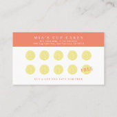 Floral Lemon Pattern Schattige Yellow Loyalty Kaar Visitekaartje (Achterkant)