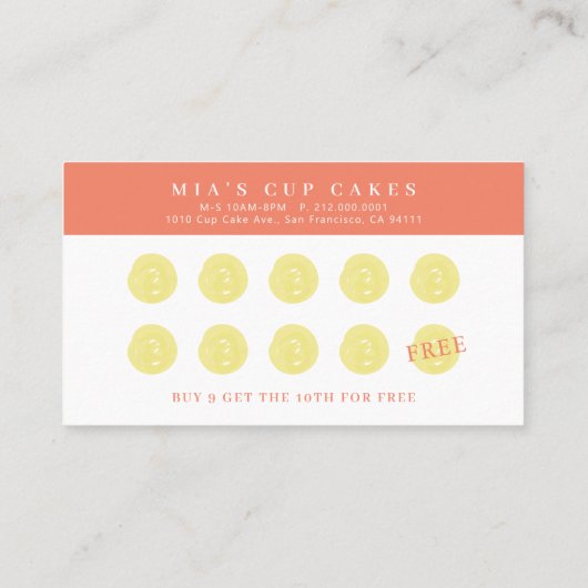 Floral Lemon Pattern Schattige Yellow Loyalty Kaar Visitekaartje (Achterkant)