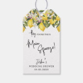 Floral Lemon Shower Favor Main Squeeze Waterverf Cadeaulabel (Voorkant)