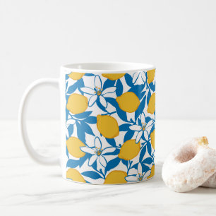 Floral Lemon Sketch Hand getekend - Koffie Mok