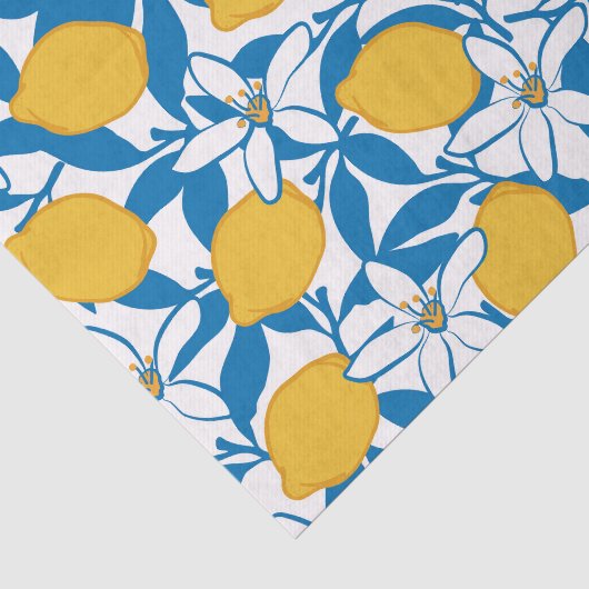 Floral Lemon Sketch Hand getekend - Tissue Paper Tissuepapier (Detail)