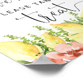 Floral Lemon Thema Liefde is zoete lekkernijen Poster (Hoek)