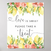 Floral Lemon Thema Liefde is zoete lekkernijen Poster (Voorkant)