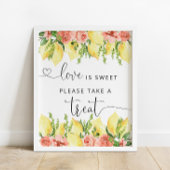Floral Lemon Thema Liefde is zoete lekkernijen Poster