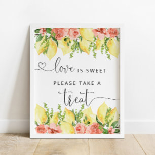 Floral Lemon Thema Liefde is zoete lekkernijen Poster