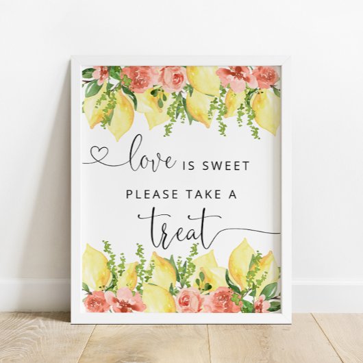 Floral Lemon Thema Liefde is zoete lekkernijen Poster