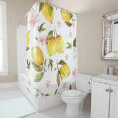 Floral Lemon Toscane Stijl Douchegordijn (In situ)