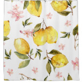 Floral Lemon Toscane Stijl Douchegordijn (Voorkant)