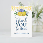 Floral Lemon Vrijgezellenfeest dank u Bedankkaart (Staand voorkant)