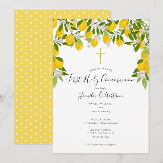 Floral Lemons Greenery  Kaart (Voorkant / Achterkant)