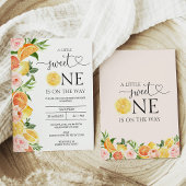 Floral Lemons Sinaasappel Little Sweet One Baby sh Kaart