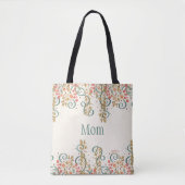 Floral lente bloemen mam gepersonaliseerde naam tote bag (Voorkant)