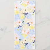 Floral lente bruiloft menu Kaart (Achterkant)