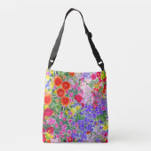Floral  lente zomer boho kleurrijke canvas tas (Achterkant)