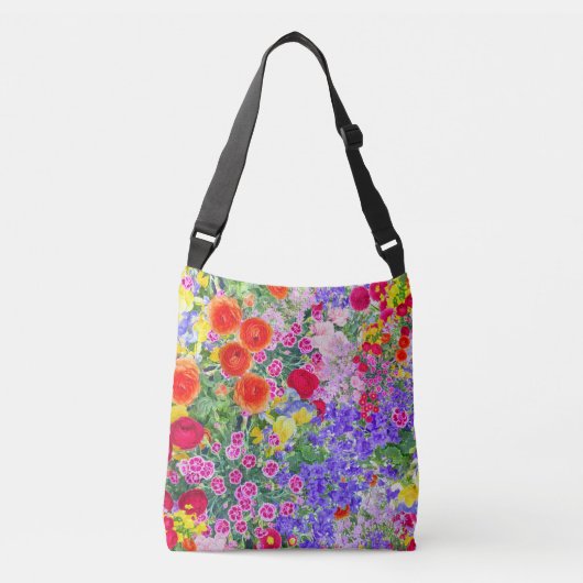 Floral  lente zomer boho kleurrijke canvas tas (Voorkant)