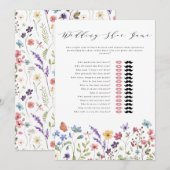 Floral lente zomer bruiloft schoen spel kaart (Voorkant / Achterkant)