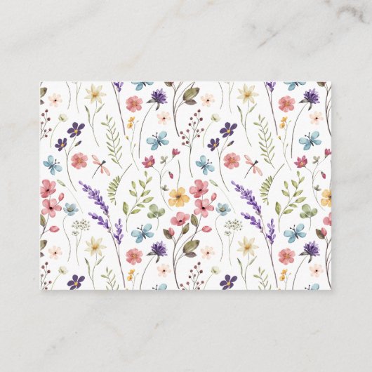 Floral lente zomer datum nacht ideeën informatiekaartje (Achterkant)