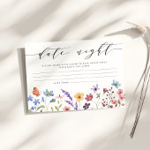 Floral lente zomer datum nacht ideeën informatiekaartje