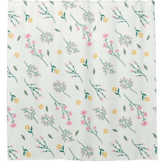  Floral-lentepatroon Douchegordijn (Voorkant)