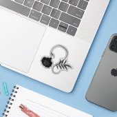 Floral Leo astrology zodiac-teken Sticker (Laptop met iPhone)