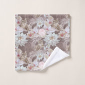 Floral Leopard Animal Print Bath Bad Handdoek (Wasdoekje)